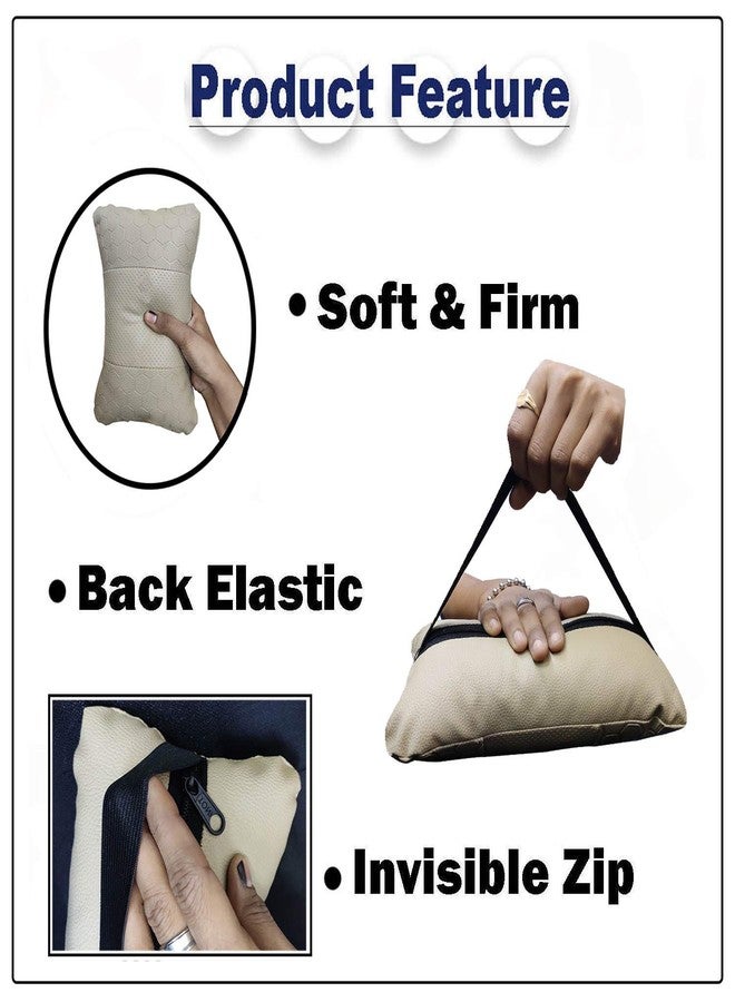 PulGos Car Pillow Faux Leather Material Football Design(2 Pieces) in Beige for Gypsy_PR1083 - Image 3